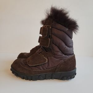 Diesel Kids Chocolate Brown Fur Boots